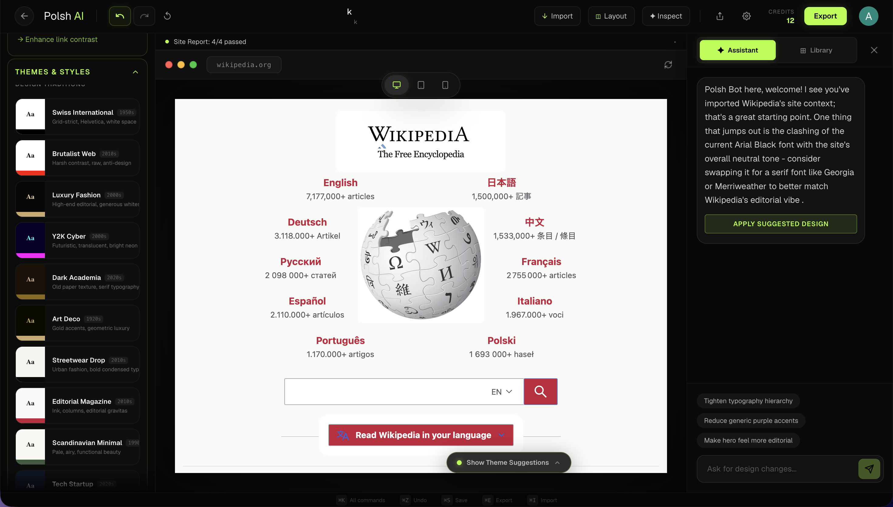 Apply premium CSS themes