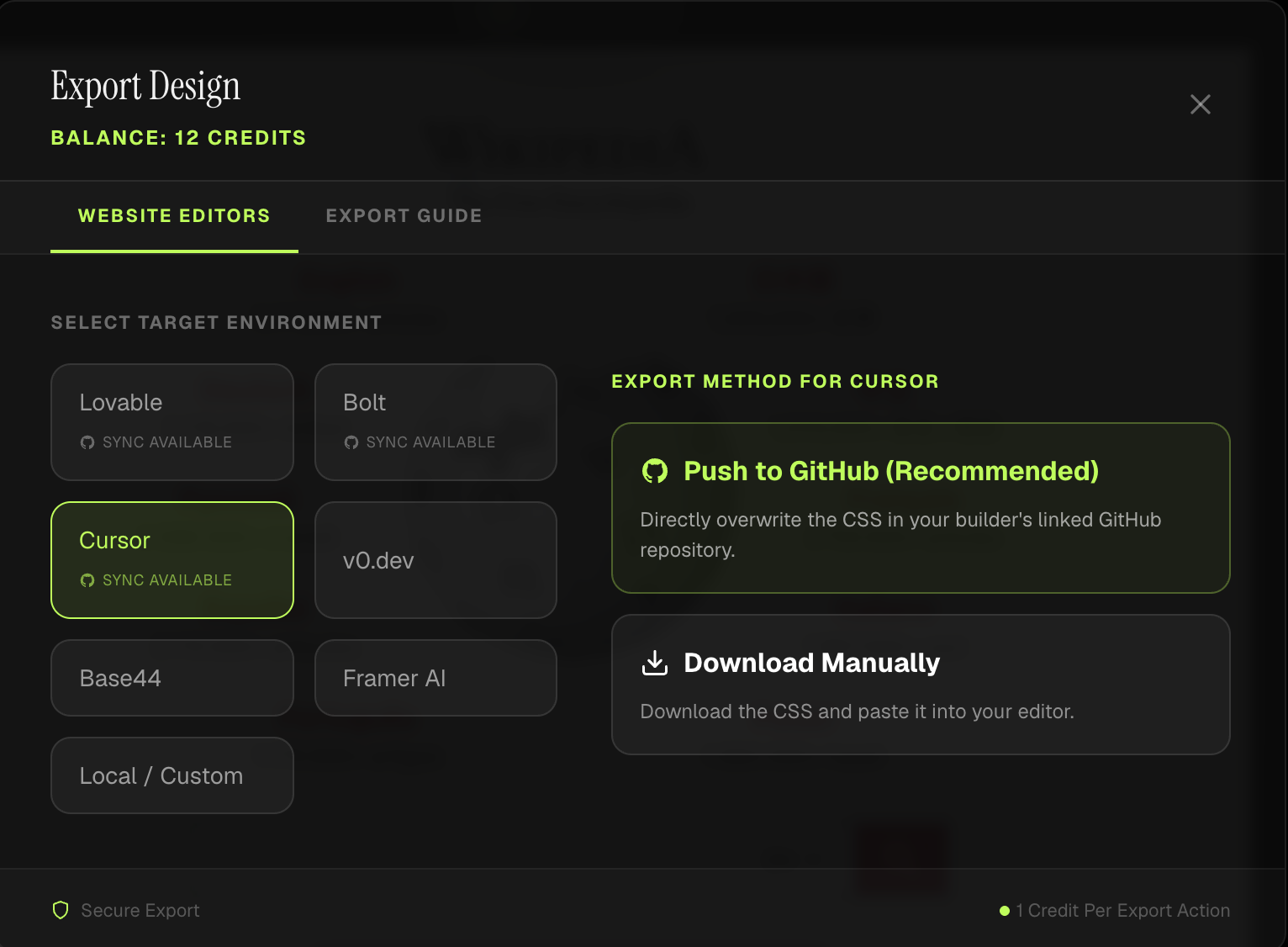 Export your polished website